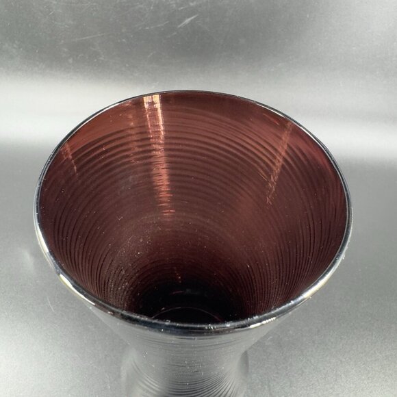 Venetian Hand Blown Art Glass Tumbler Drinking Glasses Cups Amethyst Optic Set 3 - Picture 10 of 14